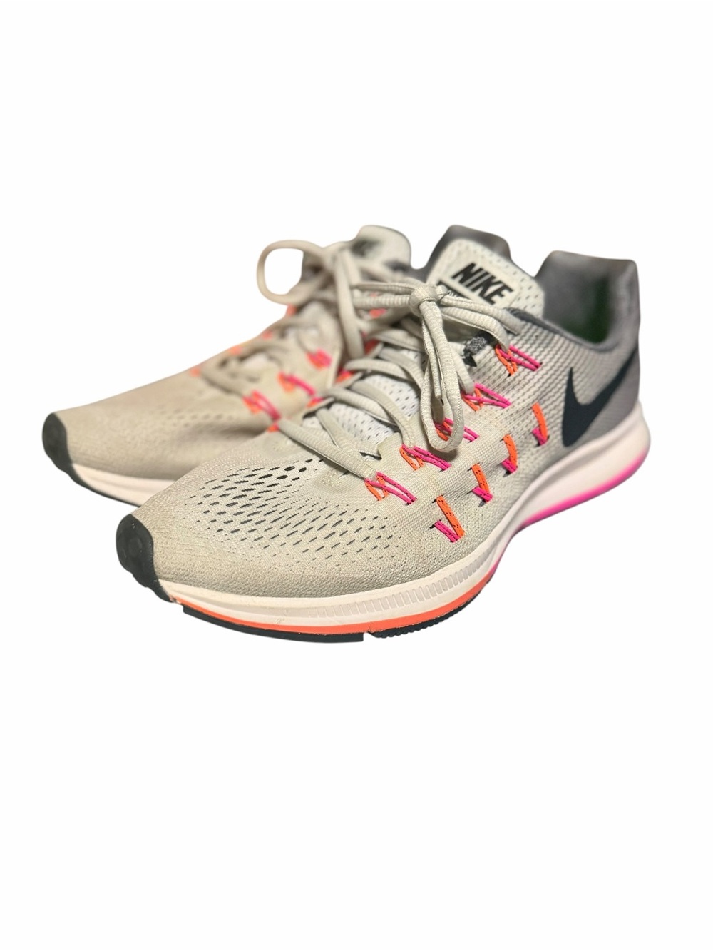 Nike Air Zoom Pegasus 33 Women’s 9.5 Grey Pink Running Shoes 831356-006 - Picture 3 of 9